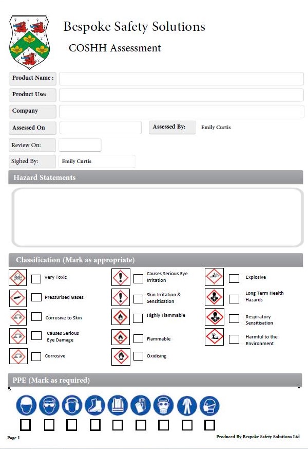 COSHH Risk assessments and COSHH regulations